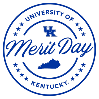 Merit Day identifier with text reading University of Kentucky with stars and an outline of the state