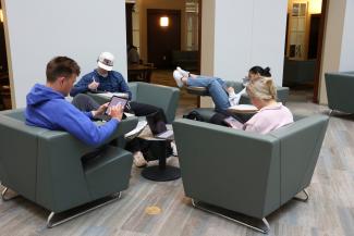 students studying in willy t library